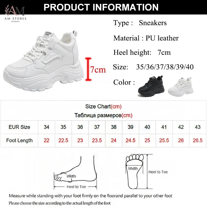 Women's Platform Leather Sneakers - view 6