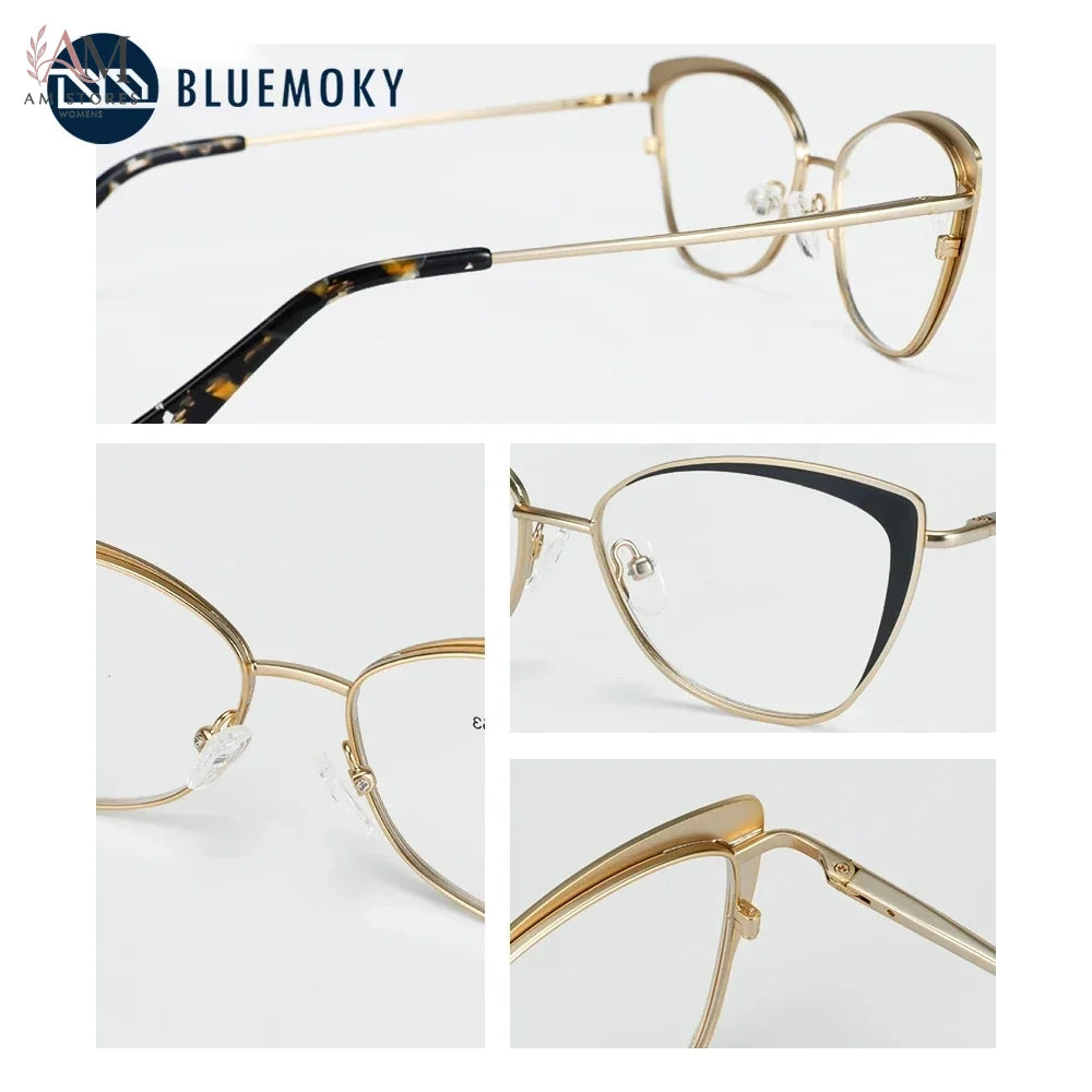 BLUEMOKY Women's Butterfly Blue-Light Prescription Metal Eyeglasses - view 5