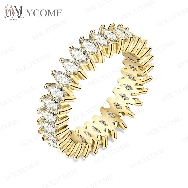 Marquise Moissanite Wedding Girls' Ring - view 9