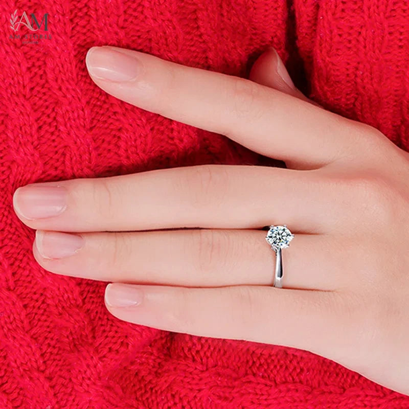 Fine Crystal Engagement Wedding Unisex Ring - view 5
