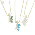 Gold-Plated Colorful Arabic Letter Pendant Necklace - view 15
