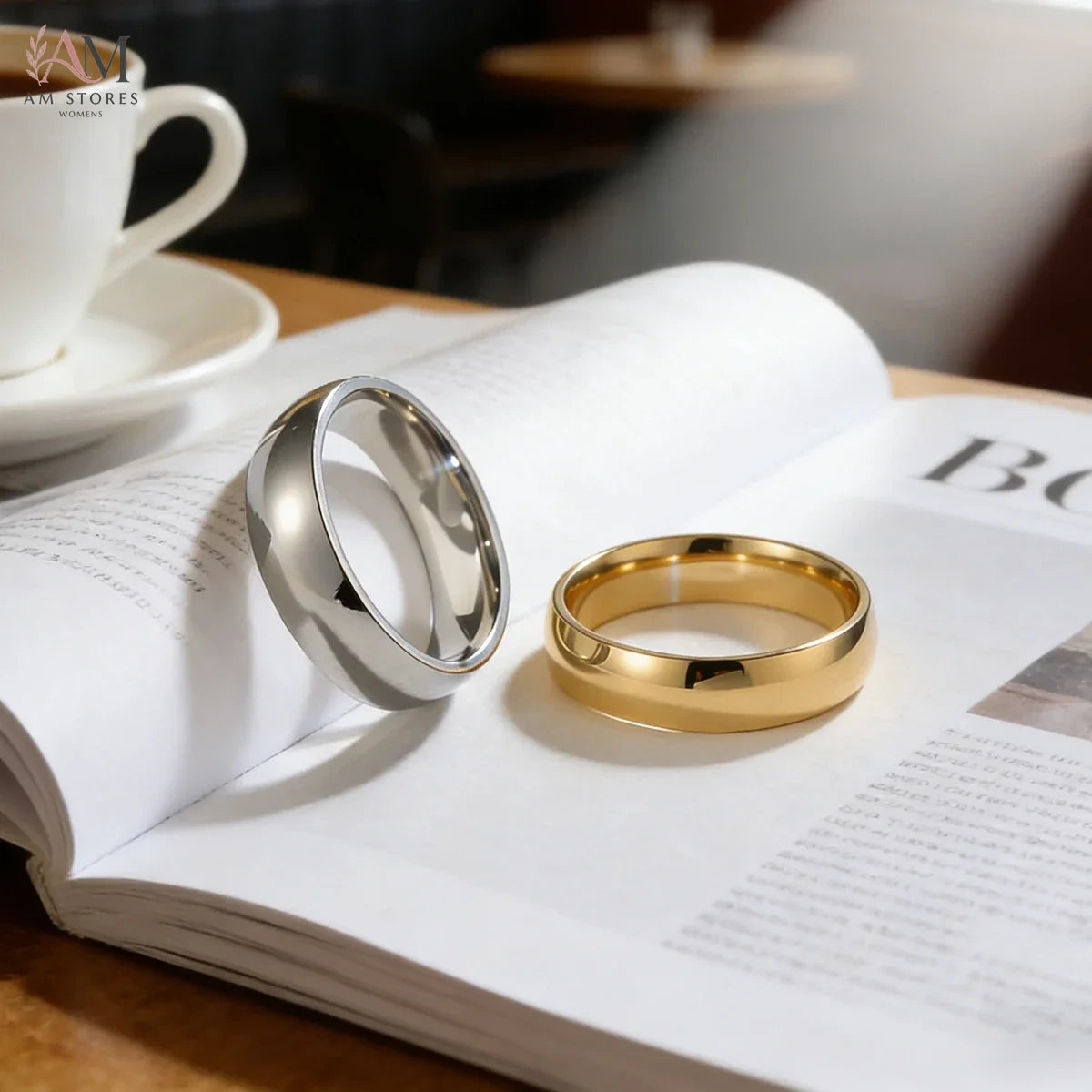 Stainless Steel Wedding Couple Unisex Ring - view 1