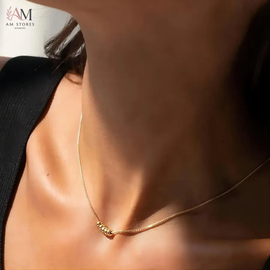 14K Gold-Plated Five-Ring Pendant Necklace - view 6