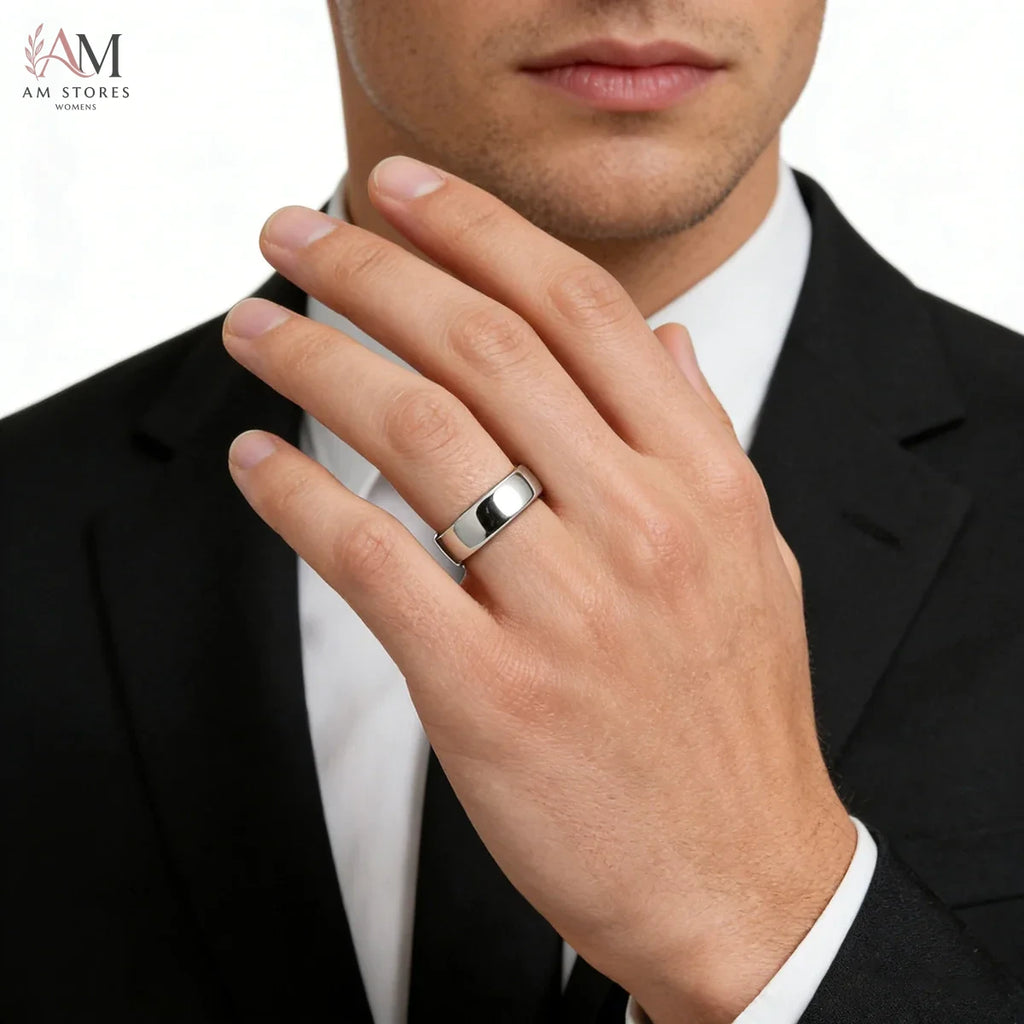 Stainless Steel Wedding Couple Unisex Ring - view 2