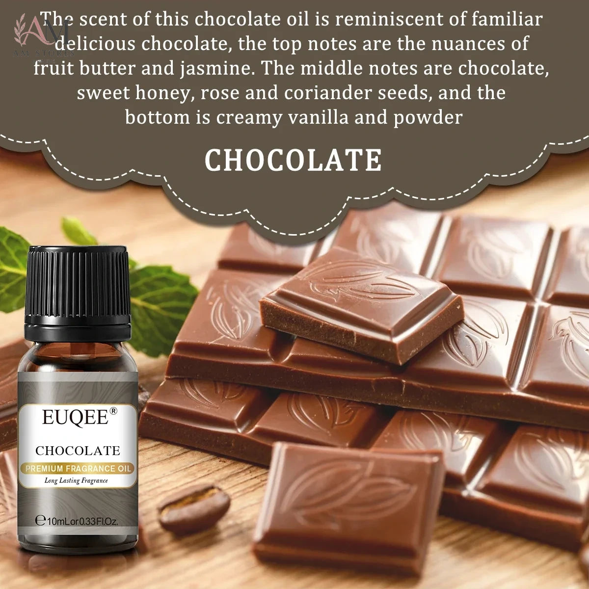 EUQEE 10ML Aromatherapy Oil for Humidifier Diffuser Chocolate Coconut Vanilla Bubble Gum Sea Breeze Marshmallow Fragrance Oil