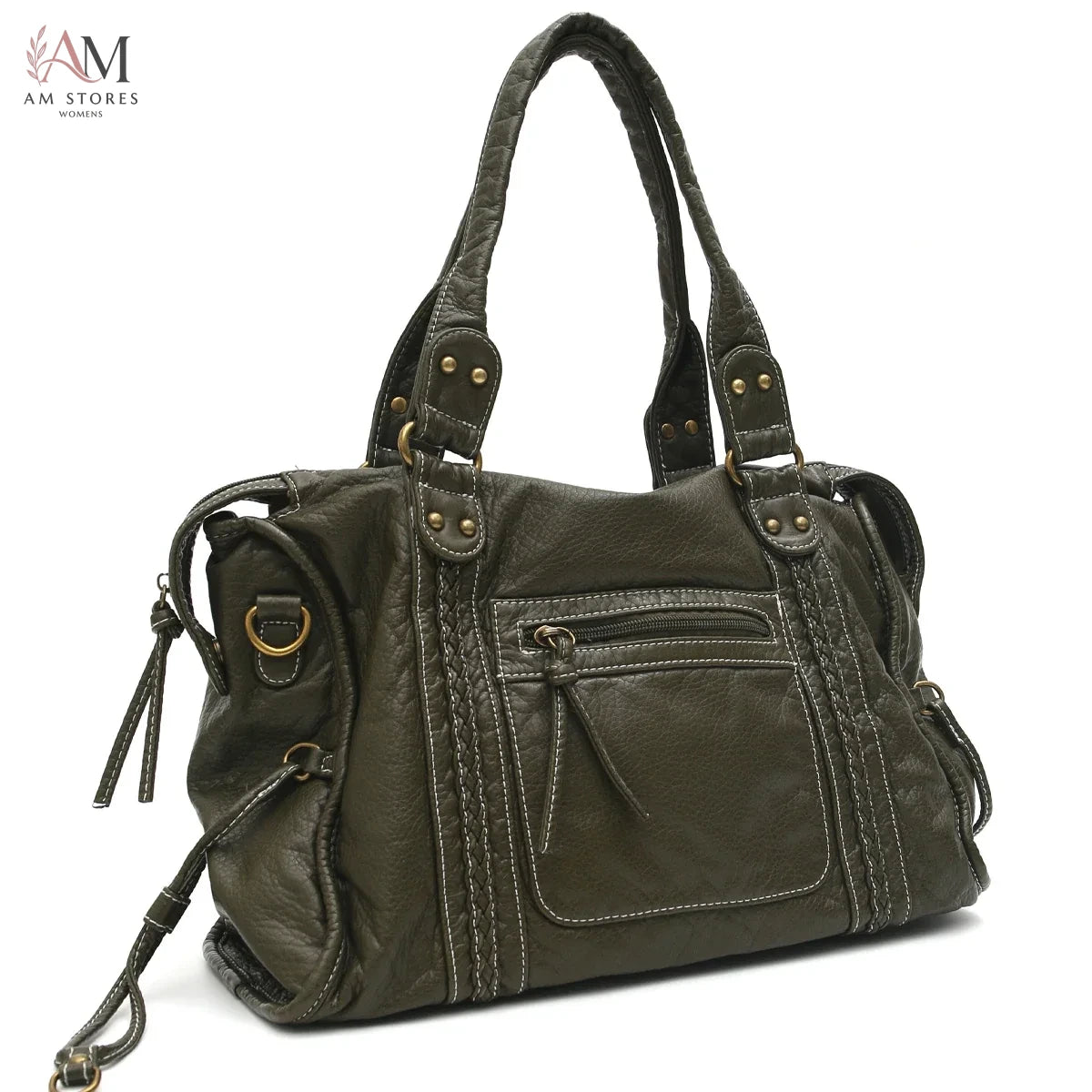 Unisex PU Leather Large-Capacity Crossbody Bag - view 23