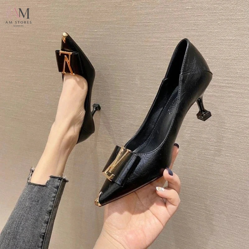 Women's Pointed-Toe Mid-Heel Office Pumps - view 1