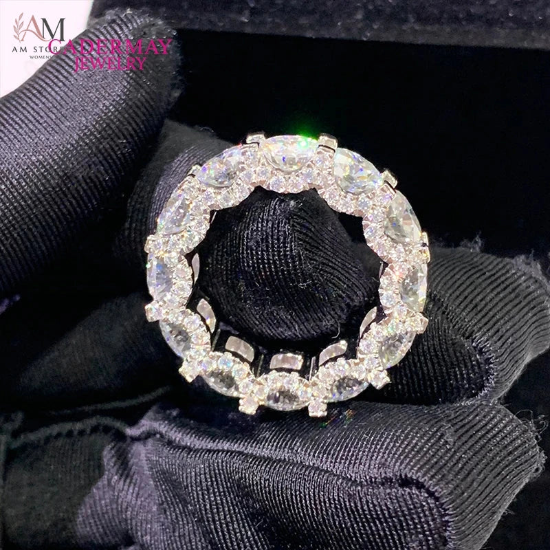 Cadermay 5ct Pear-Cut Moissanite Ring Set - view 7