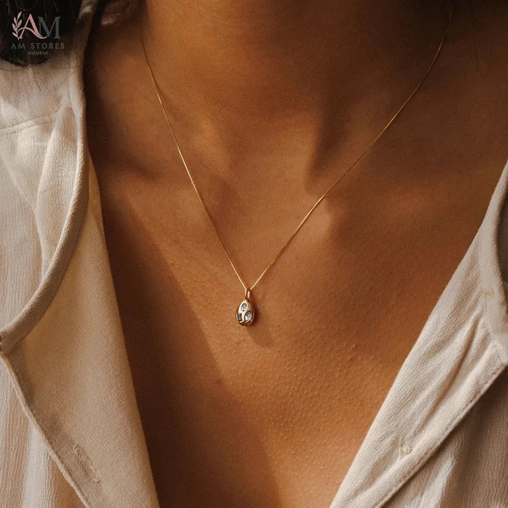 EManco Stainless Steel Cubic Zirconia Pendant Necklace - view 3