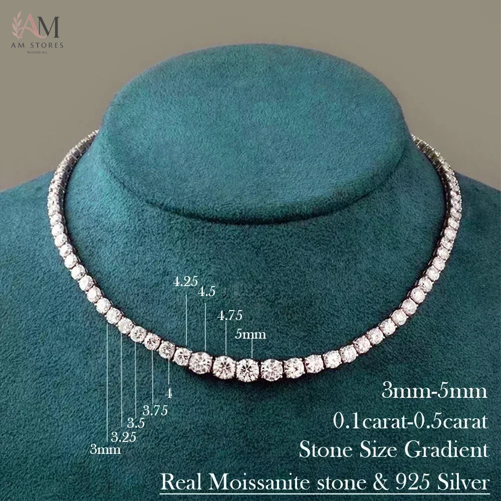 Moissanite Tennis Necklace in S925 Silver - view 10