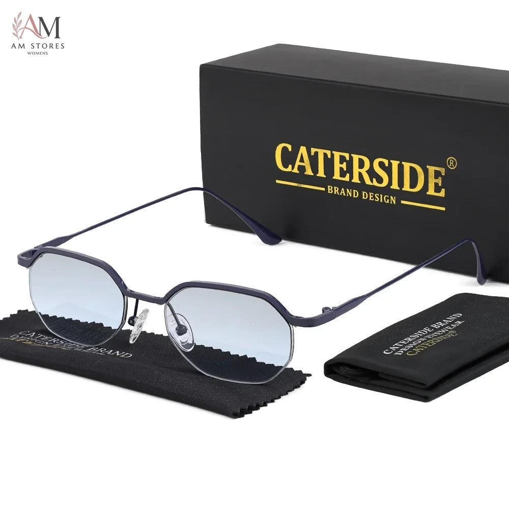 Caterside Unisex Vintage Polygon Small-Frame Sunglasses - view 1