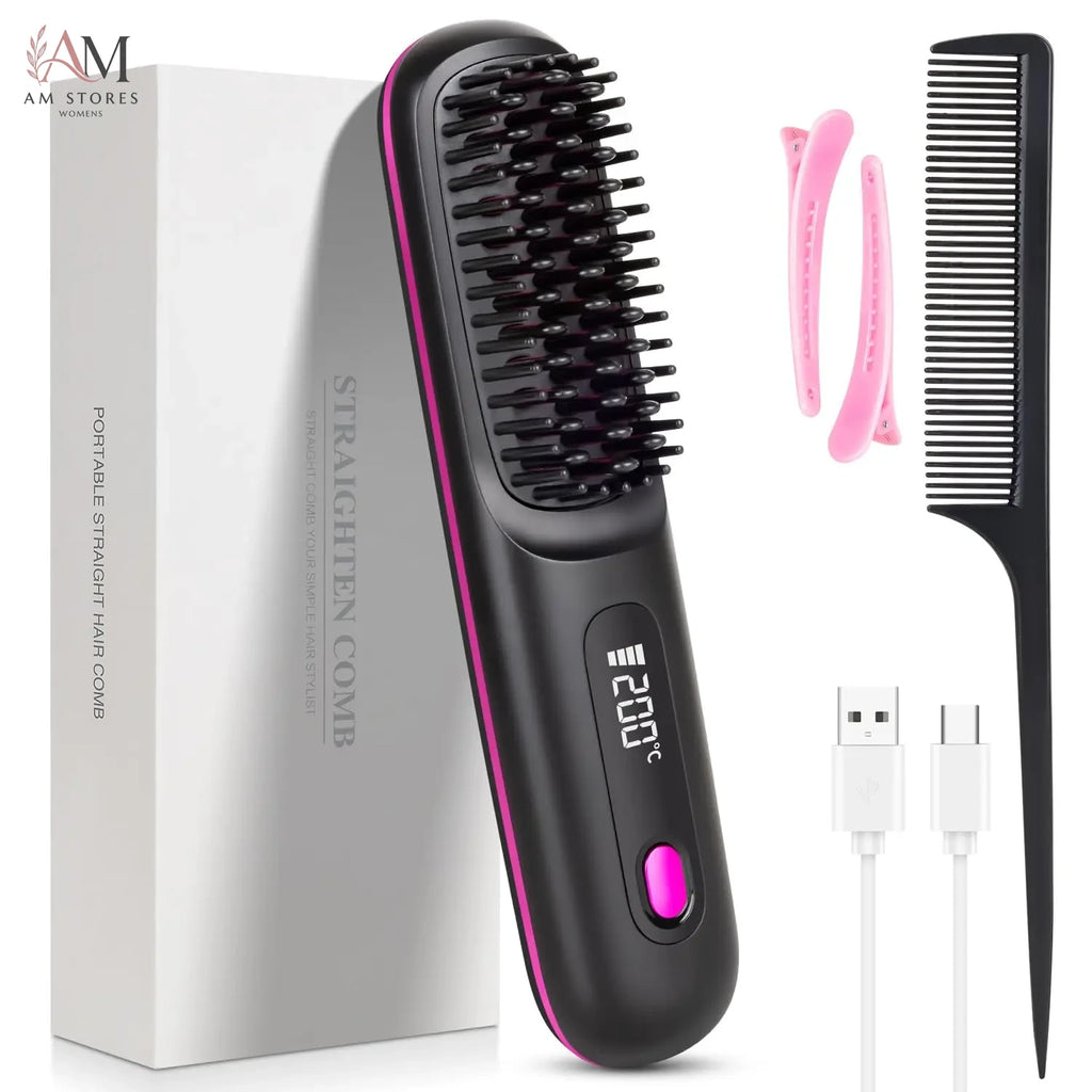 Portable Ceramic Hair Straightening Brush - view 8