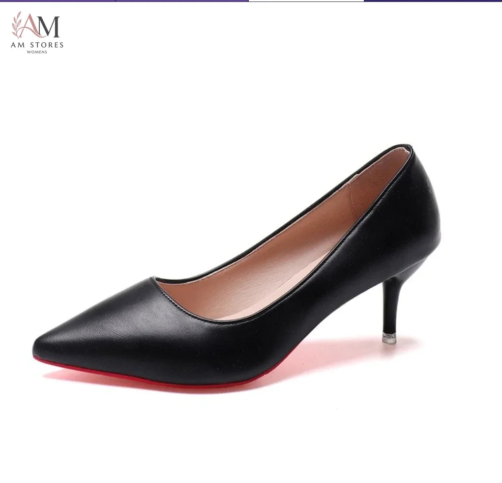 Women's Red-Bottom Leather High-Heel Pumps - view 9