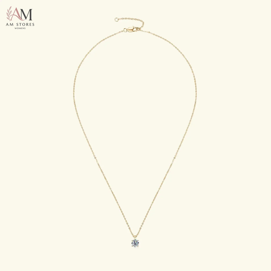 1ct Moissanite Solitaire Pendant Necklace in 925 Silver - view 4