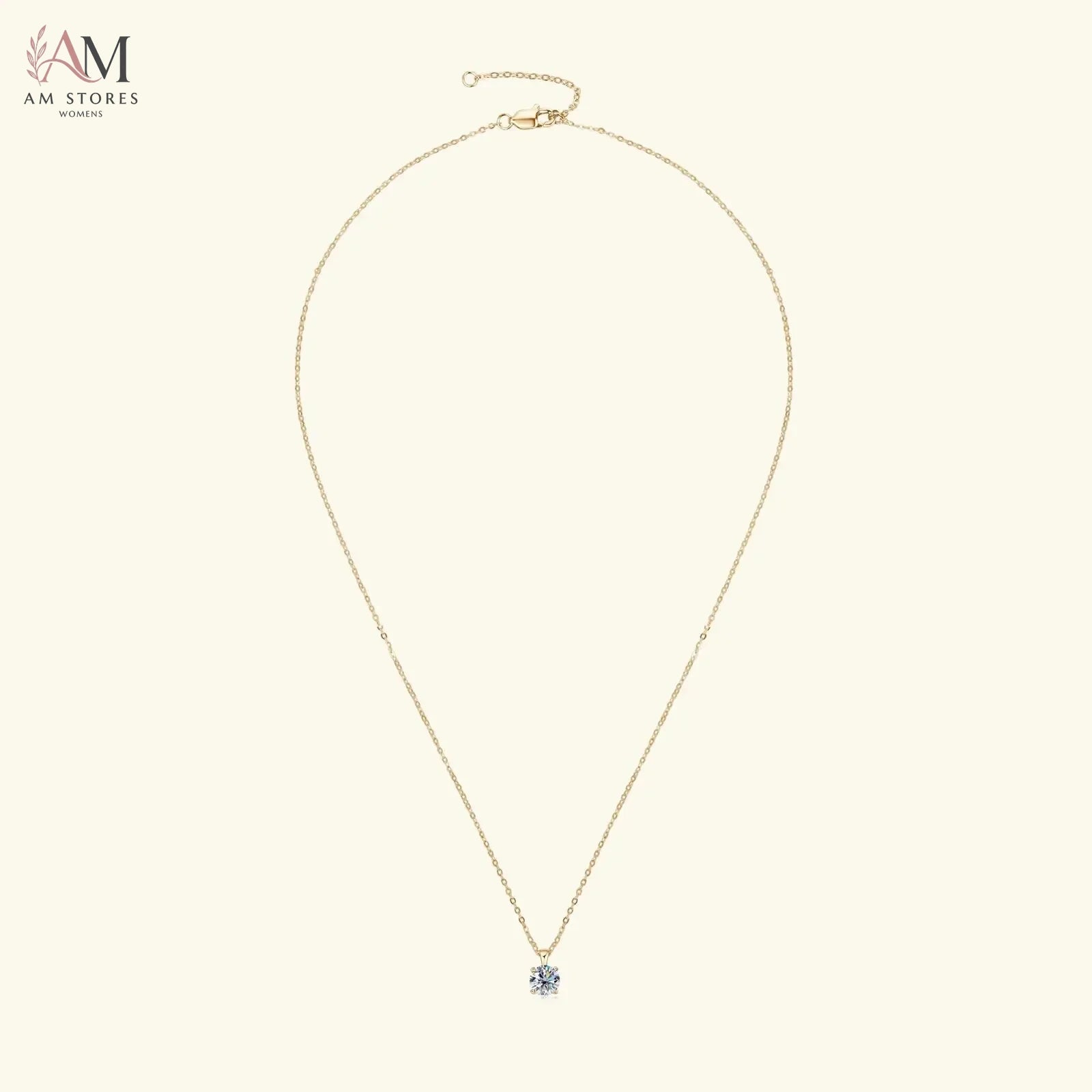 1ct Moissanite Solitaire Pendant Necklace in 925 Silver - view 4