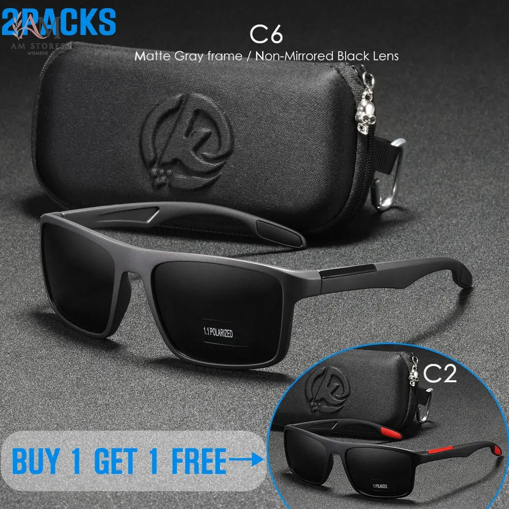 KDEAM Unisex Rectangle Polarized Sports Sunglasses - view 8