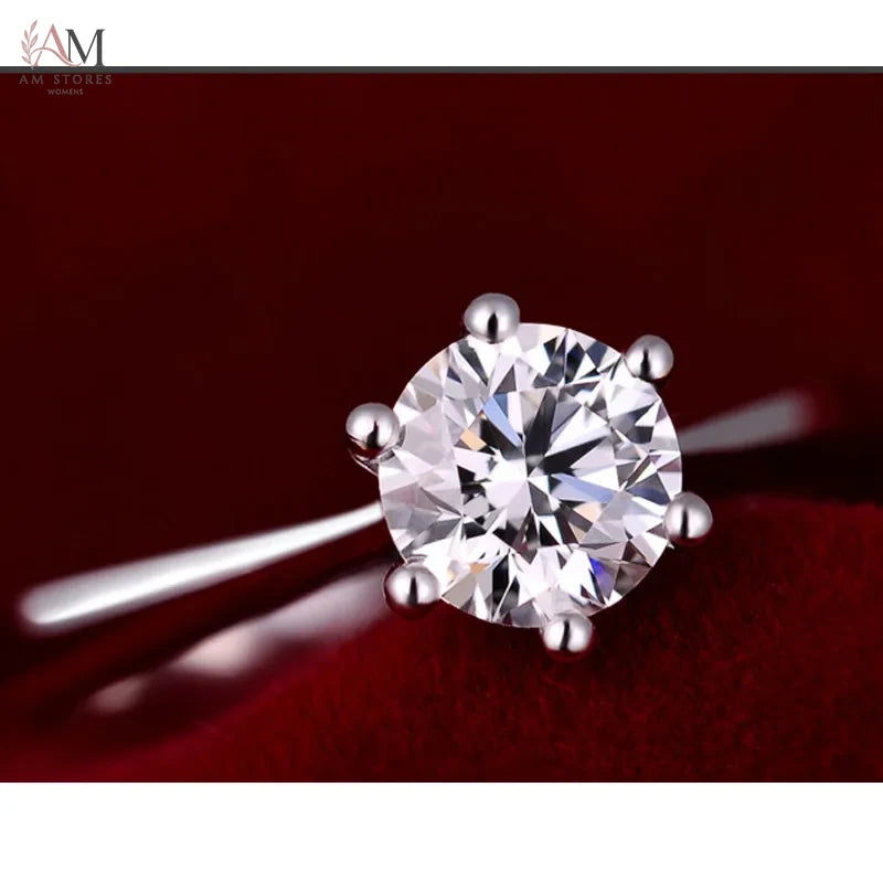 Fine Crystal Engagement Wedding Unisex Ring - view 6