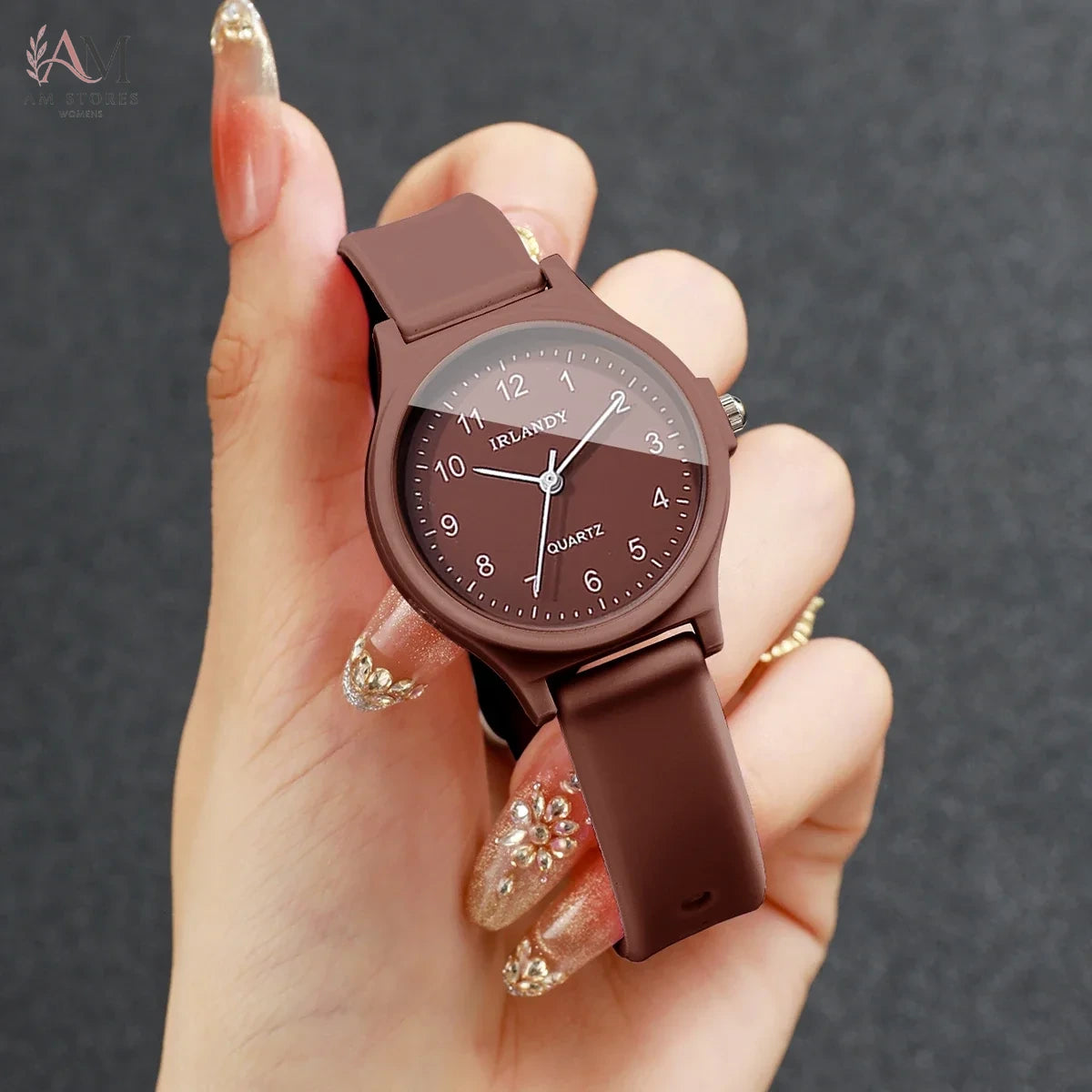 Fashion Silicone Band Women Quartz Watch Simple Arabic Dial  Girls Students Wristwatches Reloj Mujer (Without Box)
