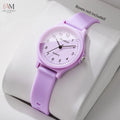 Fashion Women Watch Minimalist Round Dial Silicone Strap Quartz Wristwatch for Girls Students Reloj Mujer (Without Box)