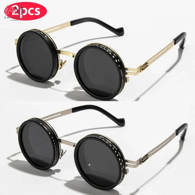 Unisex Vintage Round Polarized ND9 Eyeglasses UV400 - view 8