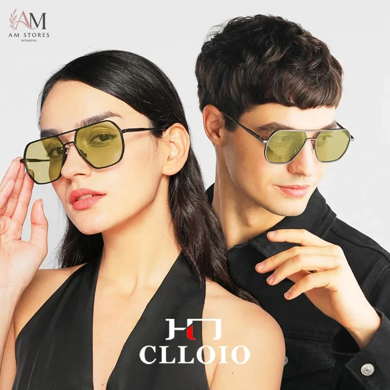CLLOIO Unisex Square Polarized Photochromic Aluminum Sunglasses UV400 - view 2