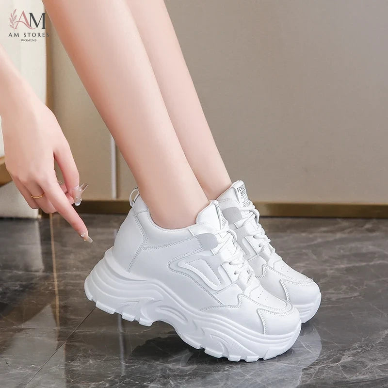 Women's Platform Leather Sneakers - view 3