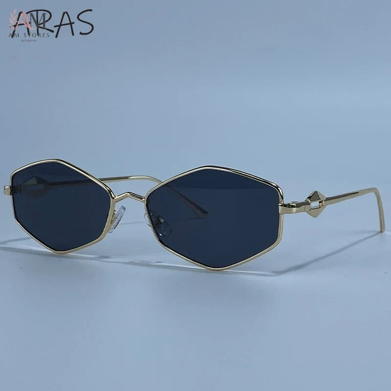 Women's Vintage Hexagon Metal Sunglasses - view 7