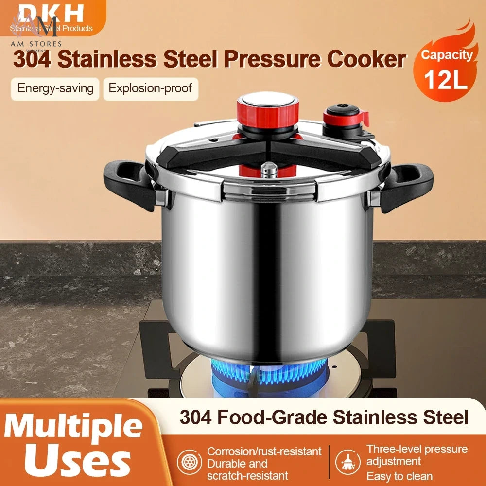Fenghui 12L 304 Stainless Steel Pressure Cooker CE Certified Heavy-Duty Explosion-Proof Large Capacity Kitchen Appliance