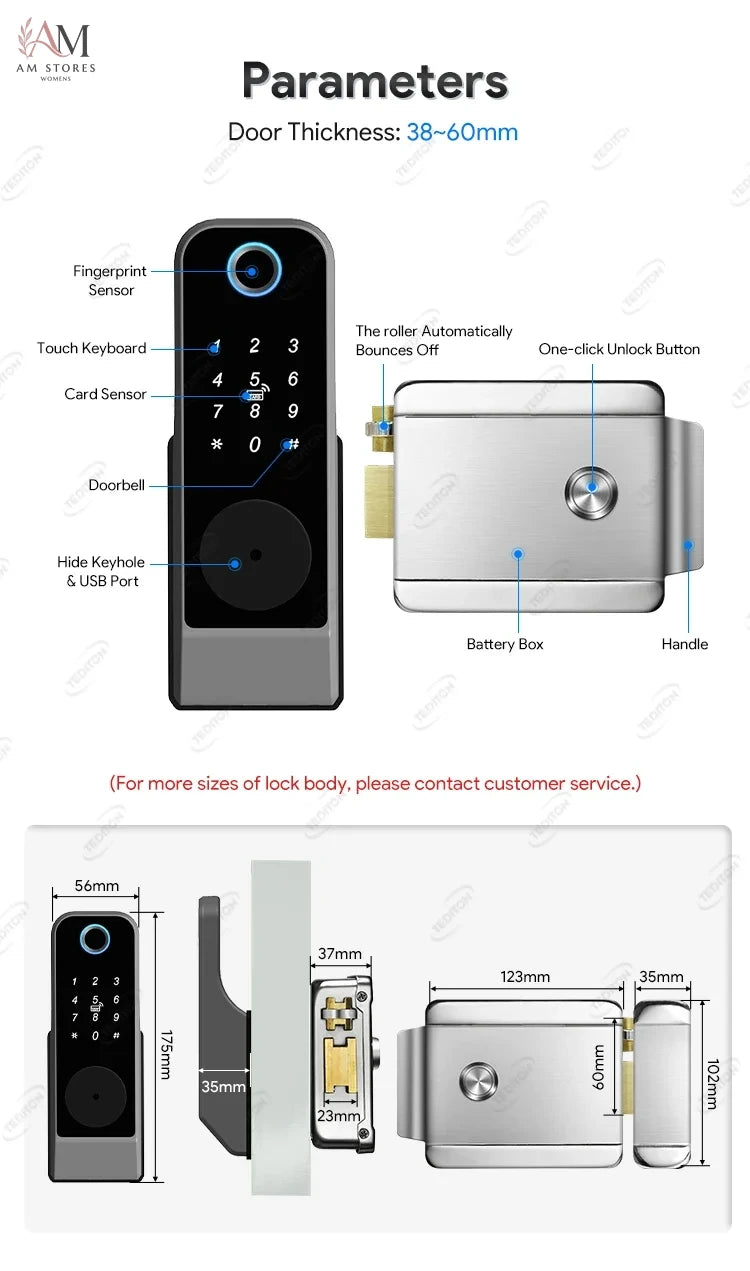 IP66 Waterproof Fingerprint Smart Door Lock - Image 6