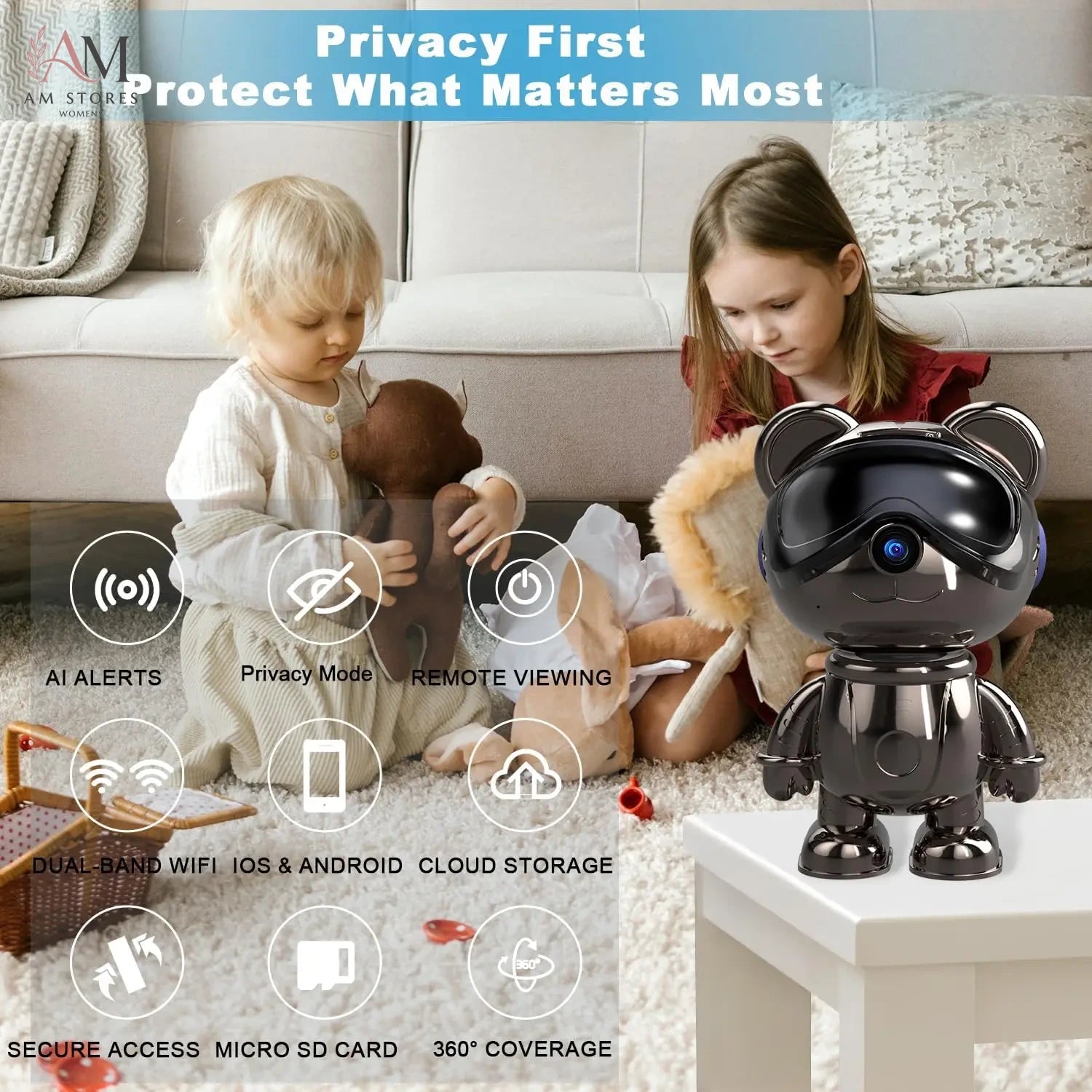 5MP Pan-Tilt Indoor Wi-Fi Security Camera - Image 3