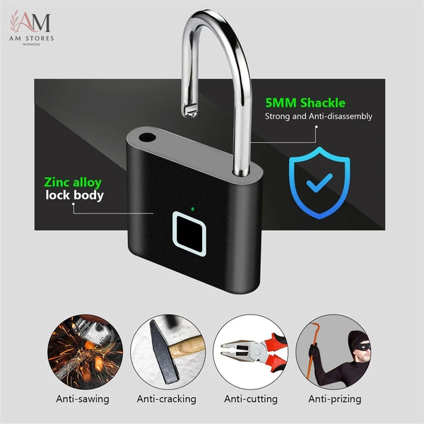 IP67 Rechargeable Fingerprint Padlock - Image 1
