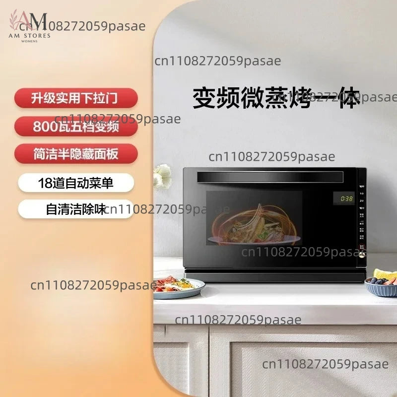 M3-208E Inverter Microwave Oven, 20L Drop - Down Door Flat Plate Light Wave Grill Combo for Home