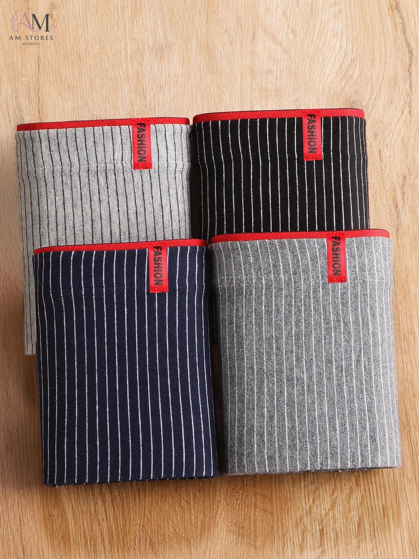 Men's underwear 4 pairs of panties, stylish men's boxers are breathable and comfortable, striped trendy briefs plus size boxers