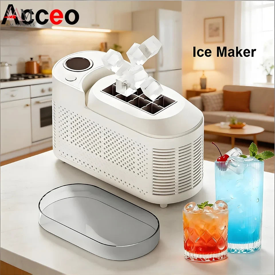 Mini Small Ice Maker 8 Ice Cubes Ready 15 MIN DIY Ice Making 12V/220V Car Cube ice Automatic Ice Making Box For Car Home Camping