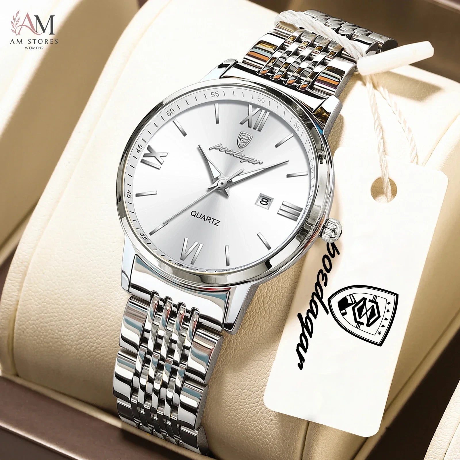 POEDAGAR Fashion Woman Watch Waterproof Luminous Date Ladies Watch High Quality Exquisite Stainless Steel Women's Quartz Watches