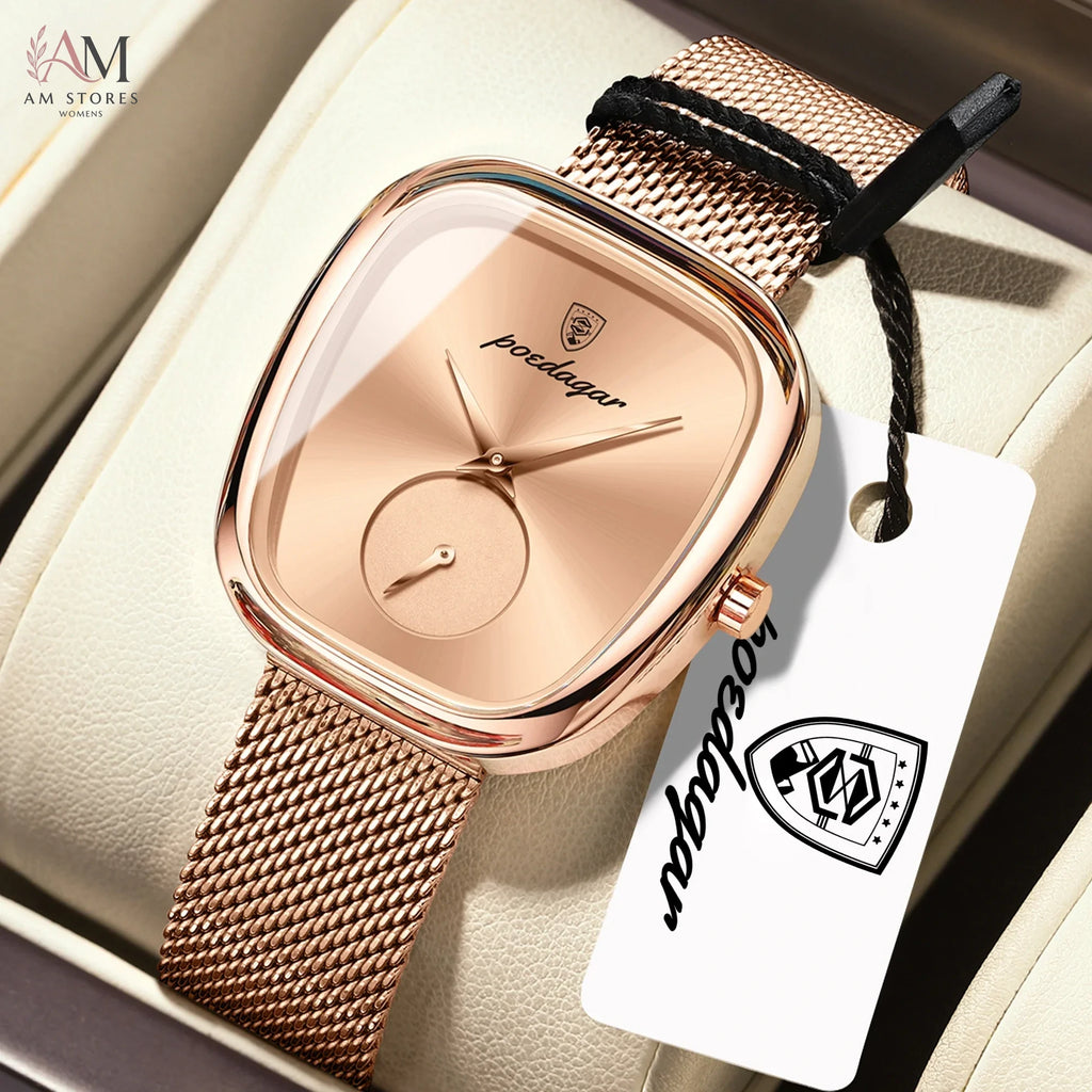 POEDAGAR Top Elegant Fashion Woman Wristwatch Waterproof Stainless Steel Ladies Watch Luxury Women's Quartz Watches Female Reloj