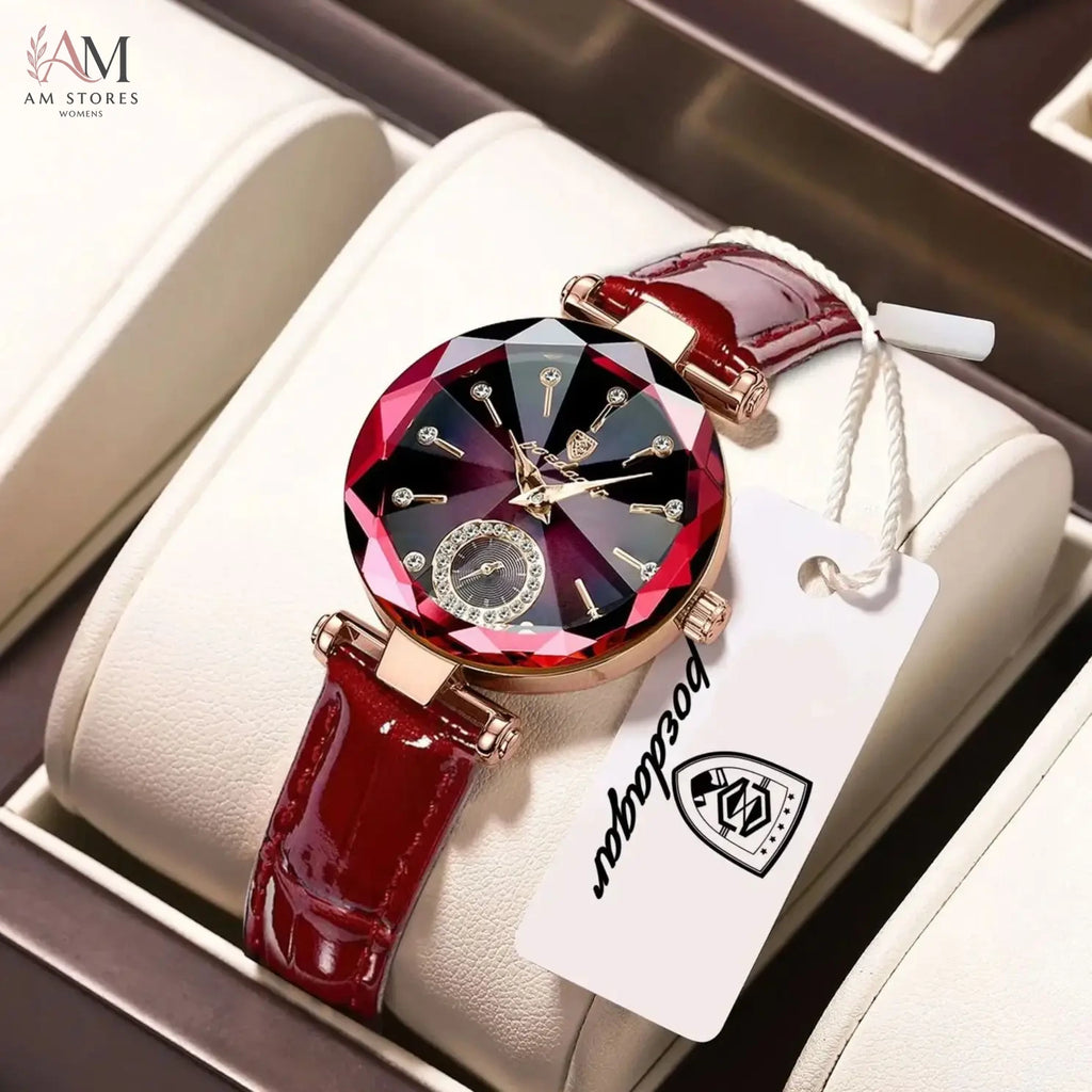 POEDAGAR Top Exquisite Elegant Watches For Women Waterproof Leather High Quality Original Woman's Watch Quartz Ladies Wristwatch