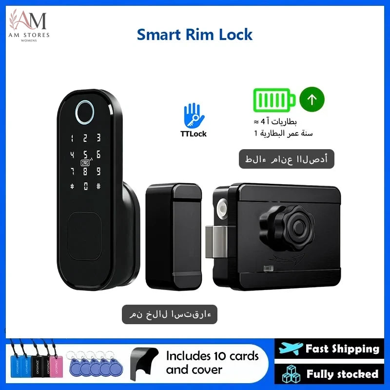 Outdoor Fingerprint Rim Smart Lock with App Control - Image 1