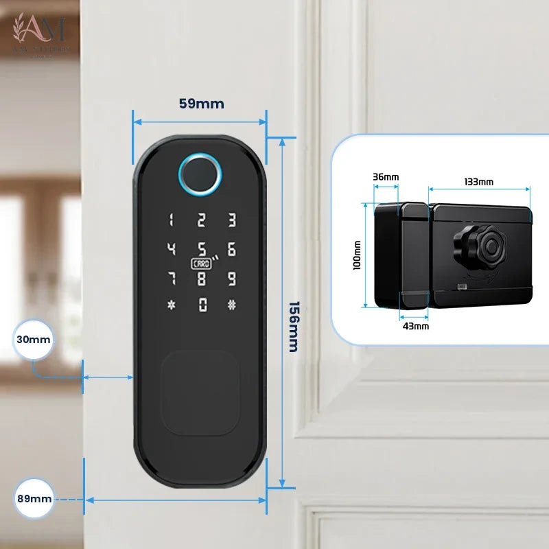 Outdoor Fingerprint Rim Smart Lock with App Control - Image 5