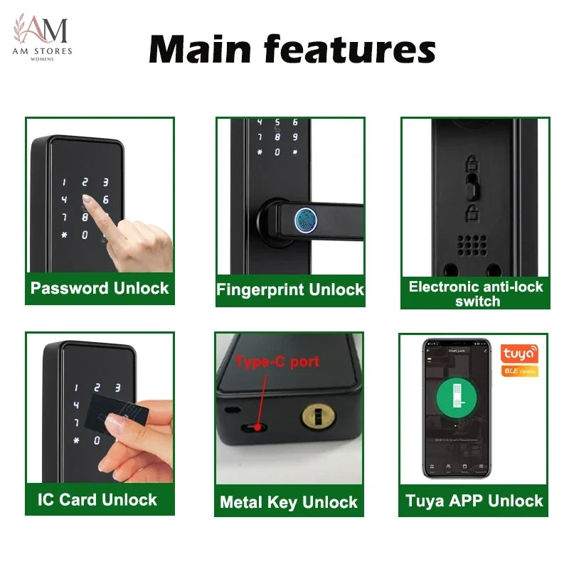 Biometric Smart Door Lock with Fingerprint, Keypad & App - Image 2
