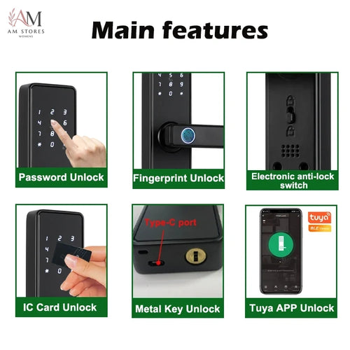 Biometric Smart Door Lock with Fingerprint, Keypad & App - Image 2