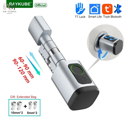 Adjustable Smart Cylinder Lock with Fingerprint & App - Image 1