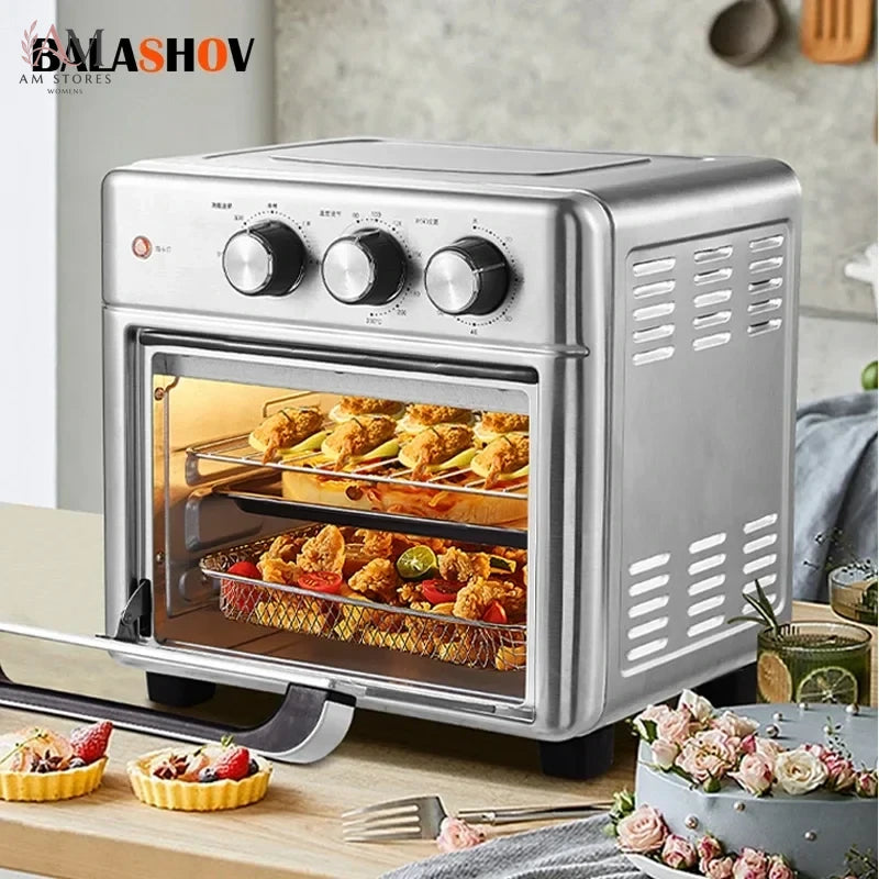 Smart air fryer oven 26L 13L Large Capacity Electric Air Fryers Visible Window Household Kitchen Deep Fryer without Oil EU 220V