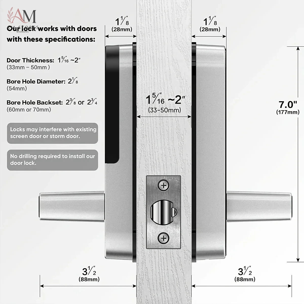 IP67 Fingerprint Smart Door Lock with Keypad & App - Image 3