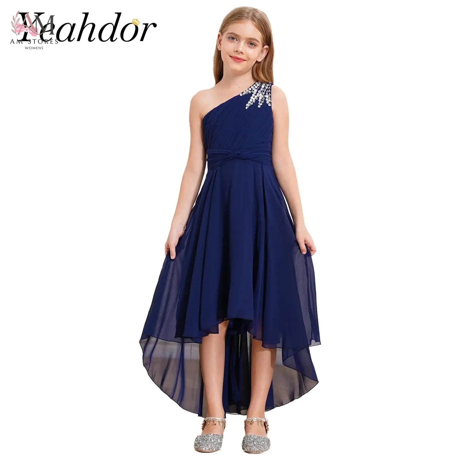 Summer Flower Girls Dress One-shoulder Wedding Party Dress First Communion Clothes Formal Occassion Bridesmaid Evening Prom Gown