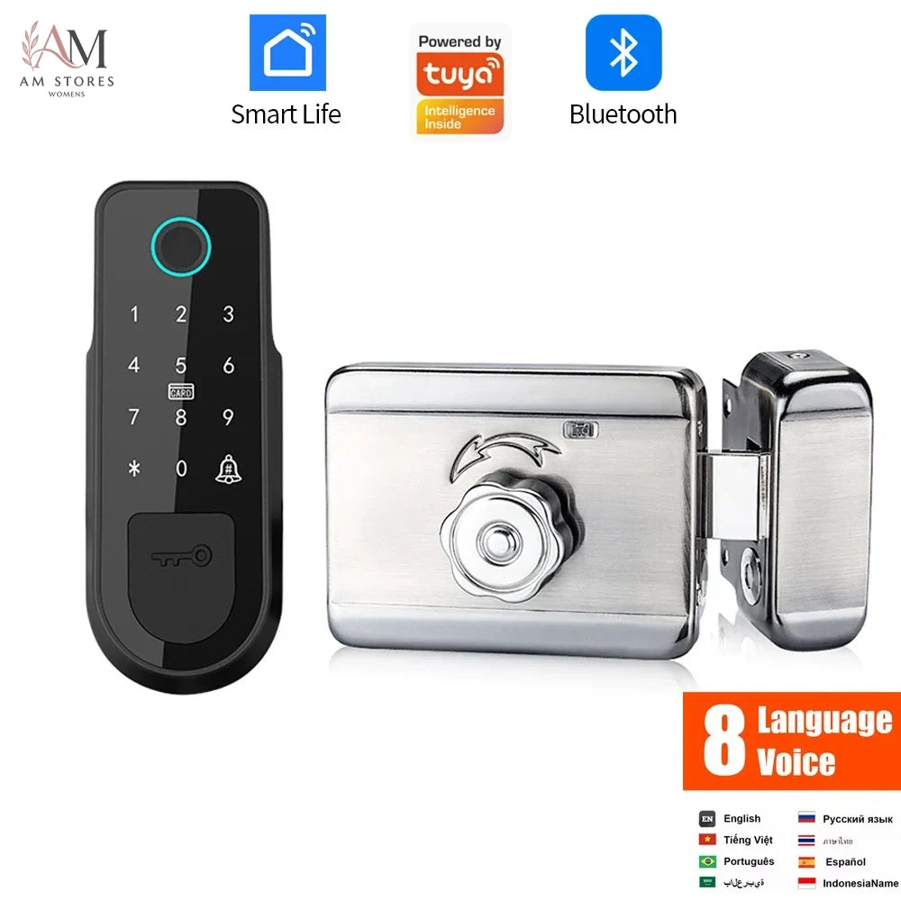 Fingerprint Rim Smart Lock with App & RFID Access - Image 1