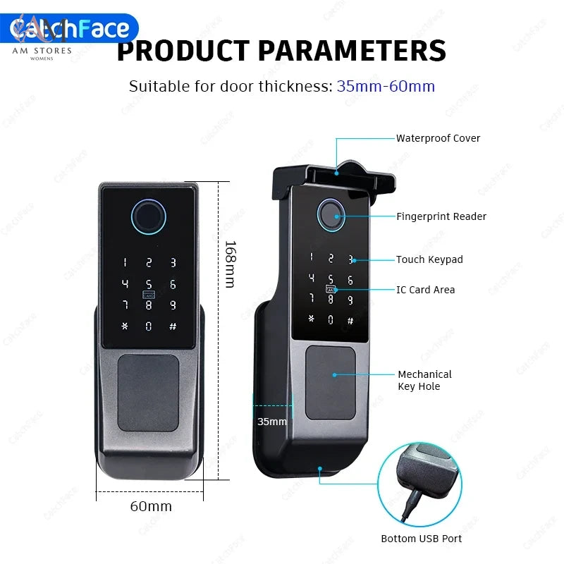 IP66 Outdoor Gate Smart Lock with Fingerprint & RFID - Image 3