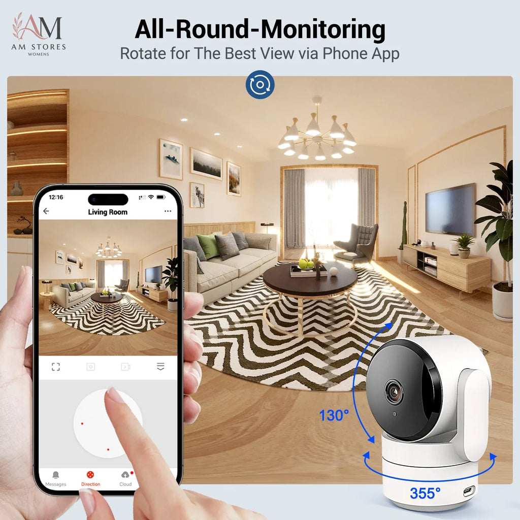 1080p 360° Indoor Wi-Fi Camera with Night Vision - Image 6