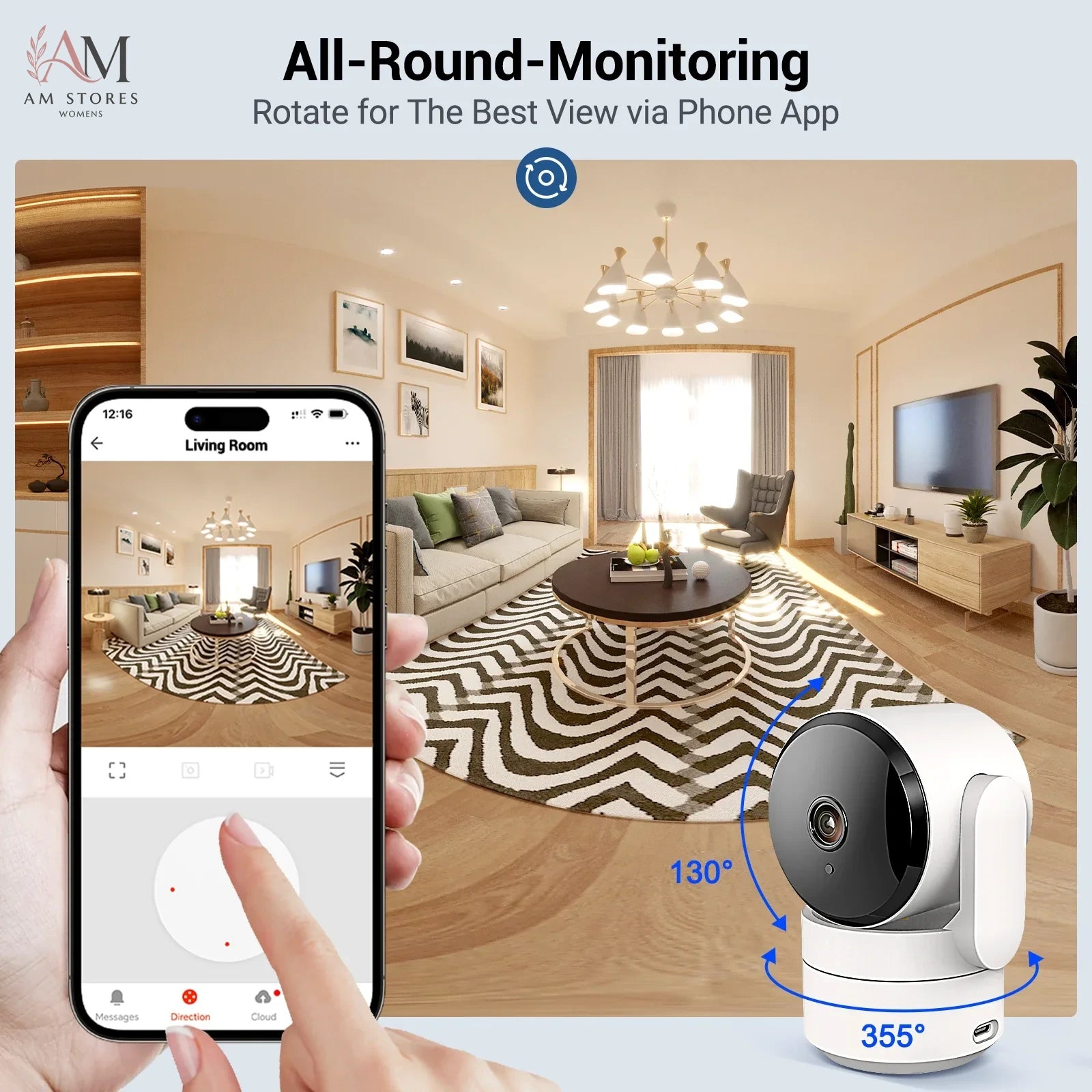 1080p 360° Indoor Wi-Fi Camera with Night Vision - Image 6