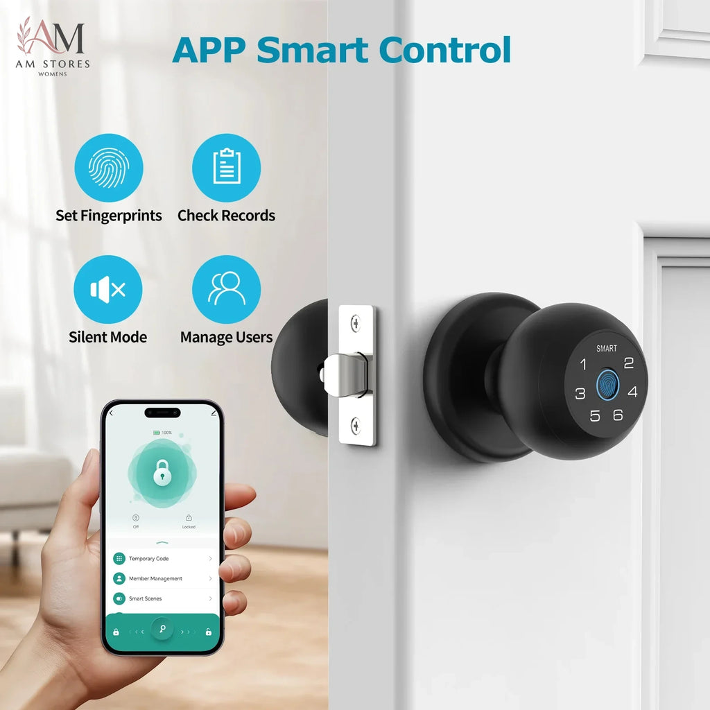 Ball-Shaped Interior Fingerprint Smart Lock - Image 5